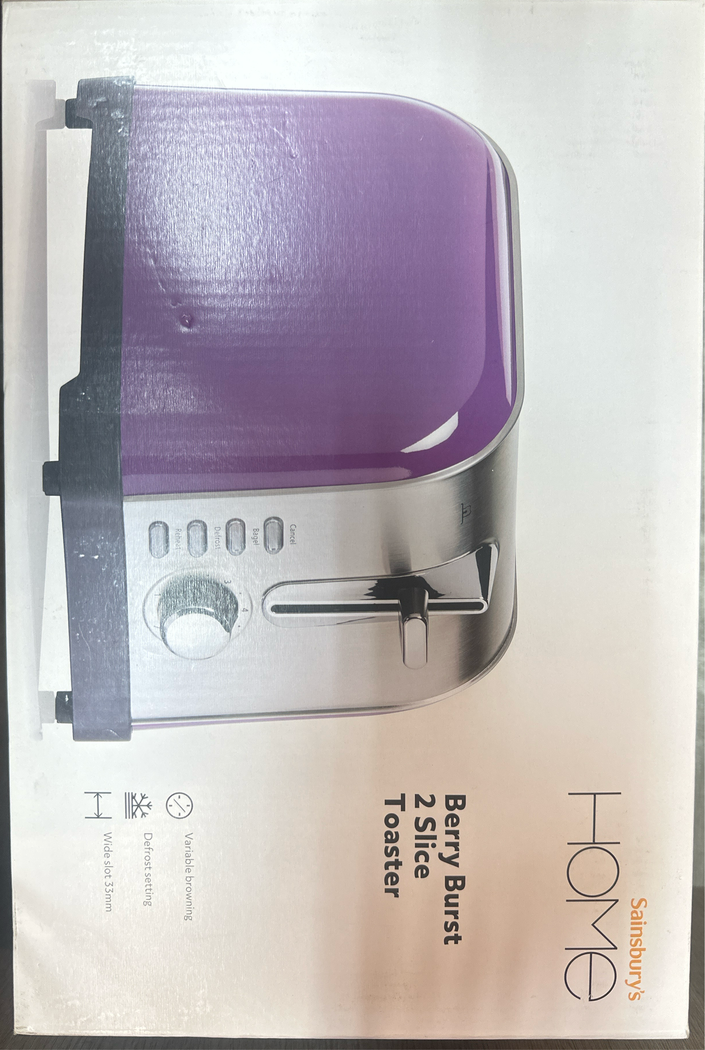 Sainsbury Home Berry burst 2 slice Toaster Sainsbury Home Berry burst 2 slice Toaster